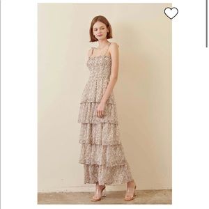 Storia Layered Floral Maxi Dress- Size M